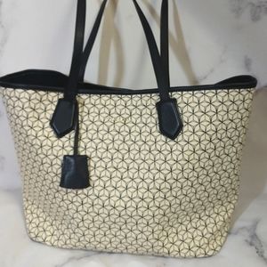 NWT Cole Haan Geometric Canvas Leather Tote Bag